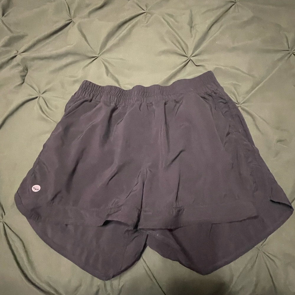 Senita Black Athletic Running Shorts